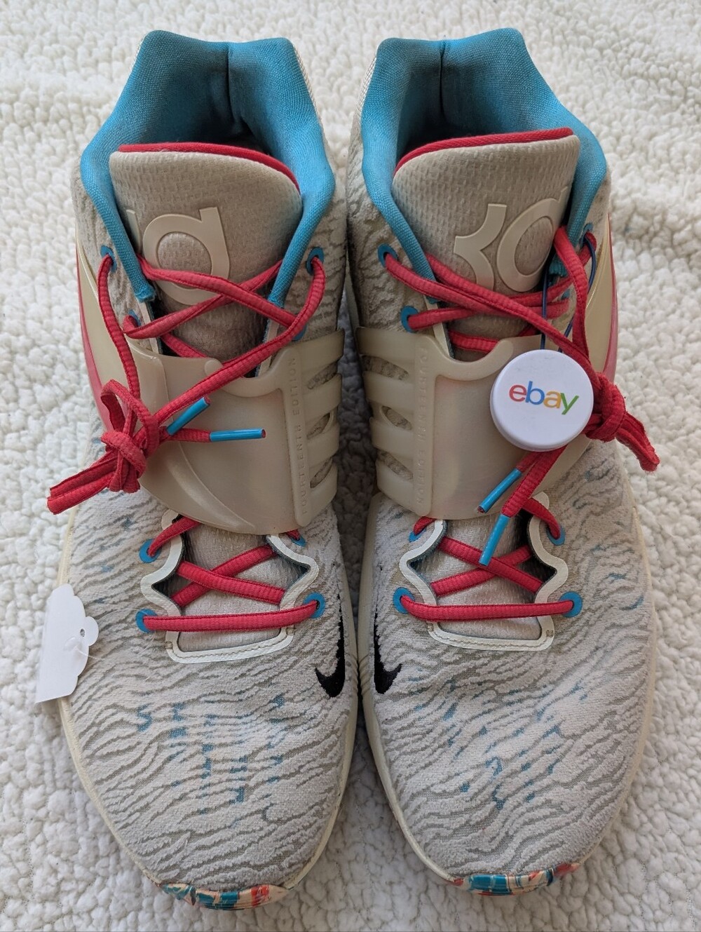 Size 16M - Nike KD 14 "Cashmere / Multi-Color" basketball shoes